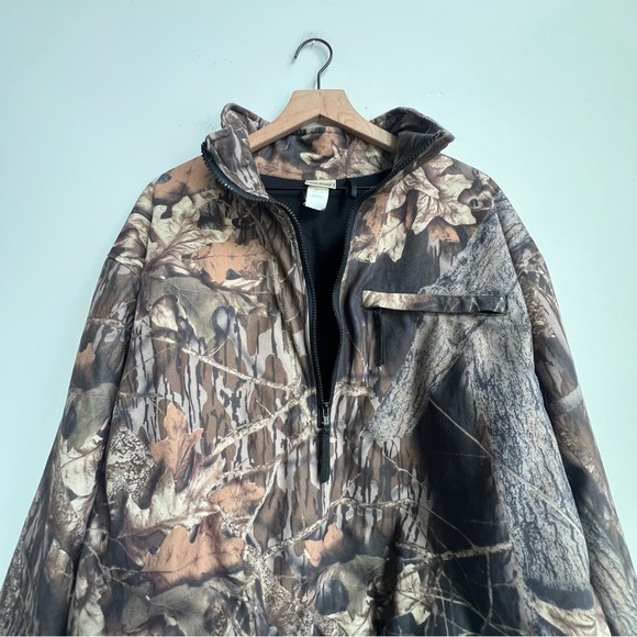 Vintage LL Bean x Mossy Oak Break-up XL Camo Jacket 1/2 Zip Hunting Camouflage - Picture 7 of 15